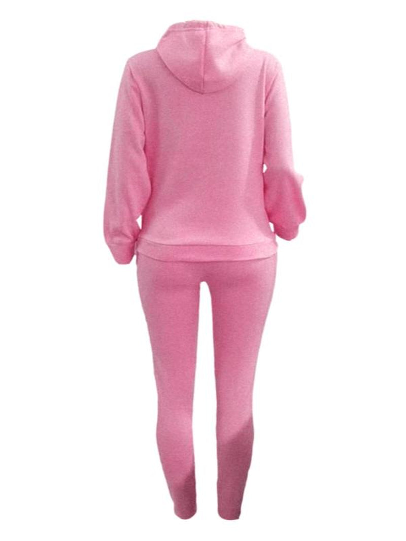 Women'S Solid Kangaroo Pocket Hoodie & Sweatpants Set, Casual Chic Long Sleeve Hooded Sweatshirt & Skinny Jogger Pants, Women'S Fall & Winter Clothes for Daily Wear
